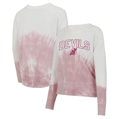 Women's Concepts Sport Pink/White New Jersey Devils Orchard Tie-Dye Long Sleeve Top