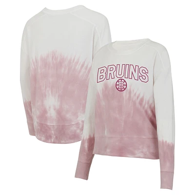 Women's Concepts Sport Pink/White Boston Bruins Orchard Tie-Dye Long Sleeve Top