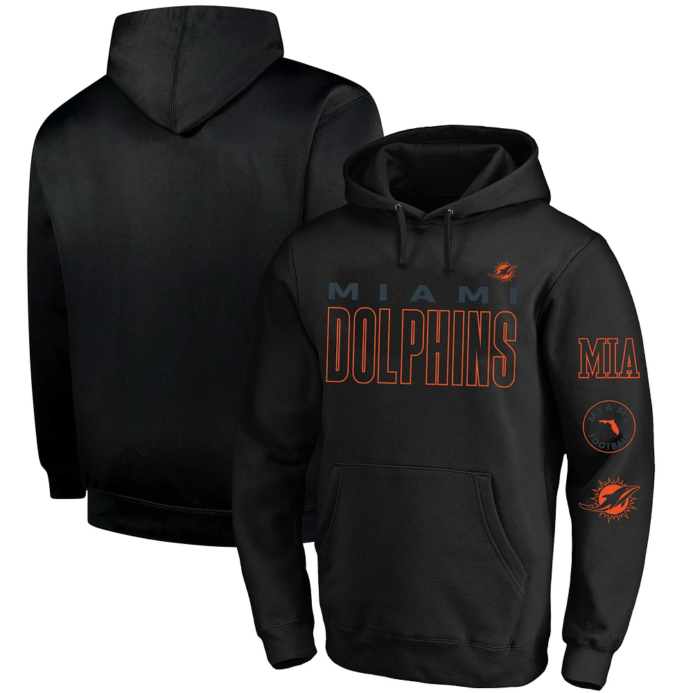 Men's Fanatics Black Miami Dolphins Big & Tall Fleece Pullover Hoodie