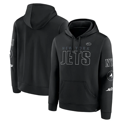 Men's Fanatics Black New York Jets Big & Tall Fleece Pullover Hoodie
