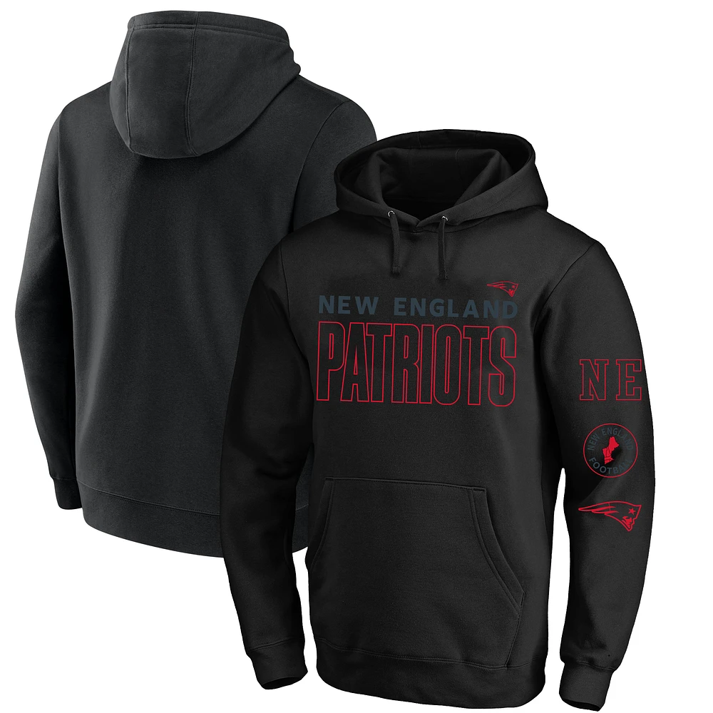 Men's Fanatics Black New England Patriots Big & Tall Fleece Pullover Hoodie