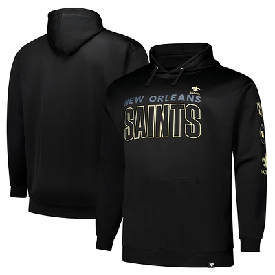Men's Fanatics Black New Orleans Saints Big & Tall Fleece Pullover Hoodie