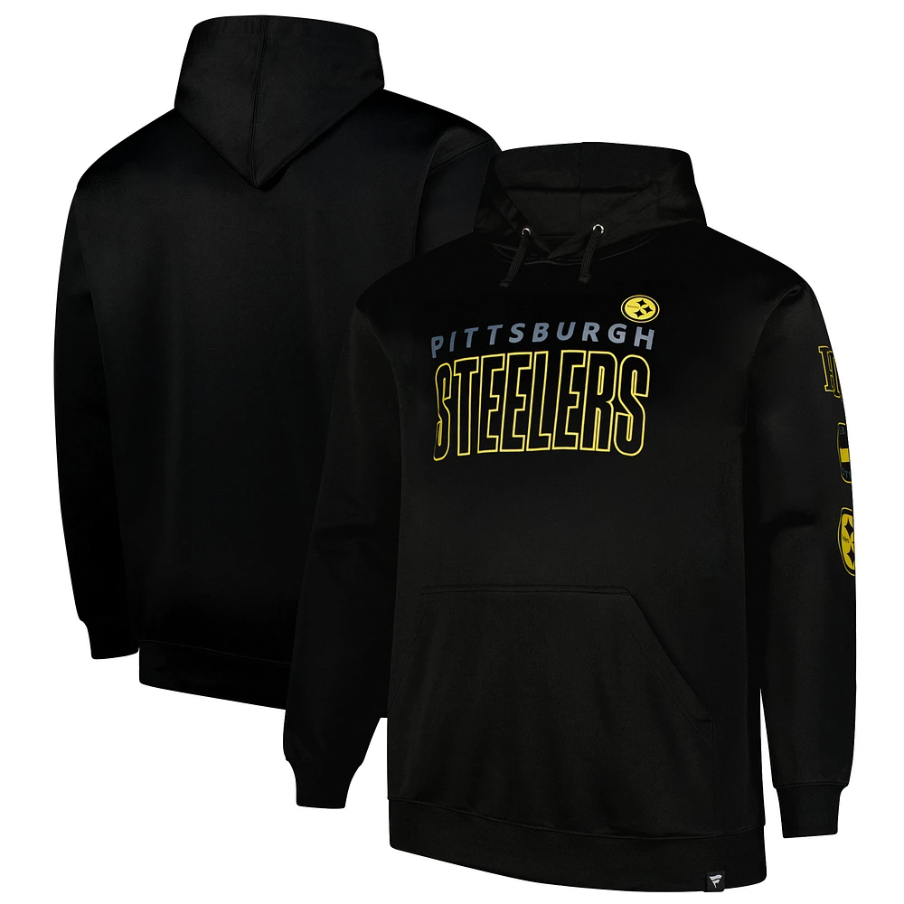 Men's Fanatics Black Pittsburgh Steelers Big & Tall Fleece Pullover Hoodie