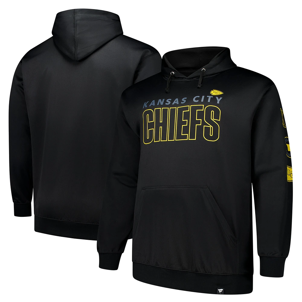 Men's Fanatics Black Kansas City Chiefs Big & Tall Fleece Pullover Hoodie