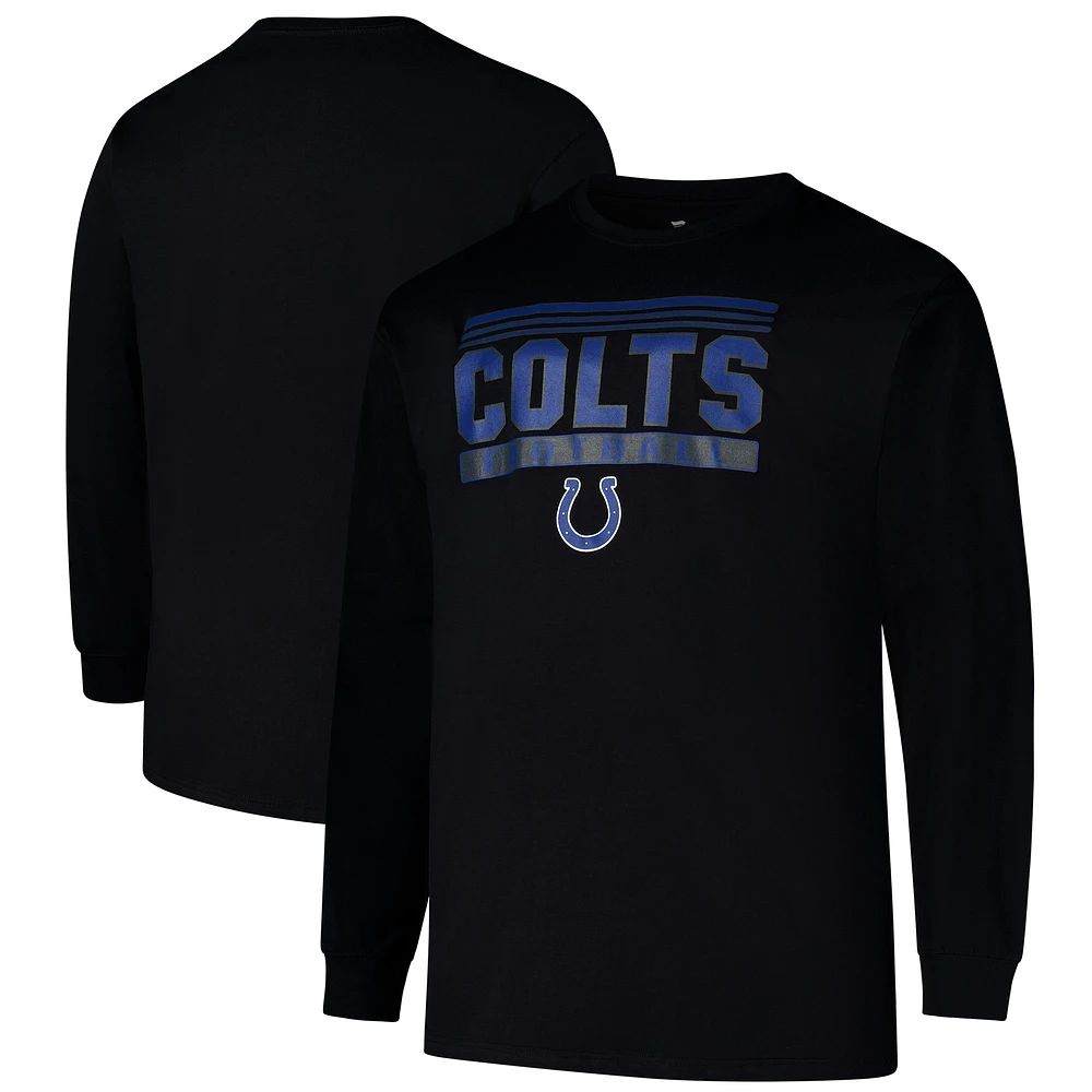 Men's Profile Black Indianapolis Colts Big & Tall Pop Long Sleeve T-Shirt