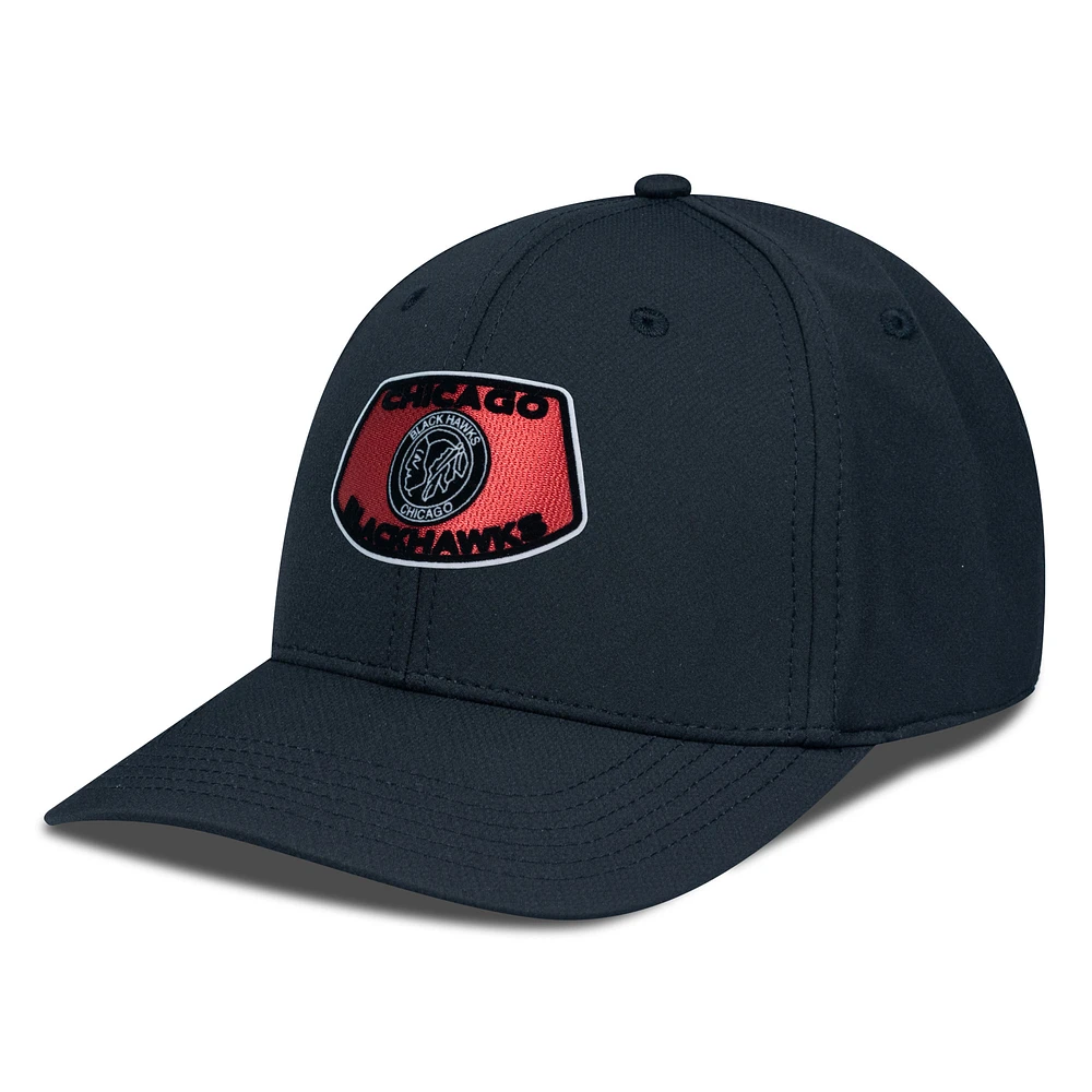 Men's Levelwear Black Chicago Blackhawks Retro Skylight Rise Flex Hat