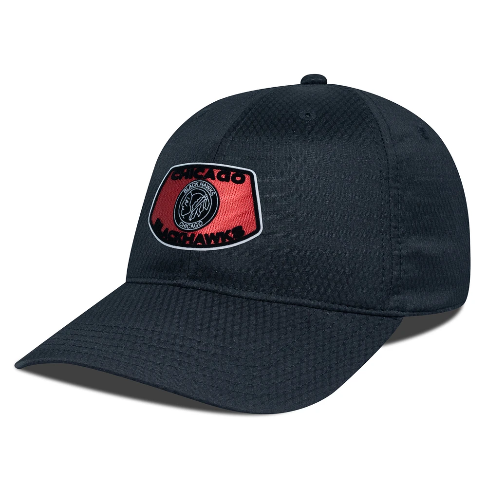 Men's Levelwear Black Chicago Blackhawks Retro Skylight Matrix Adjustable Hat