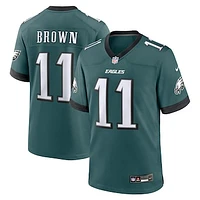 Men's Nike A.J. Brown Midnight Green Philadelphia Eagles Team Game Jersey
