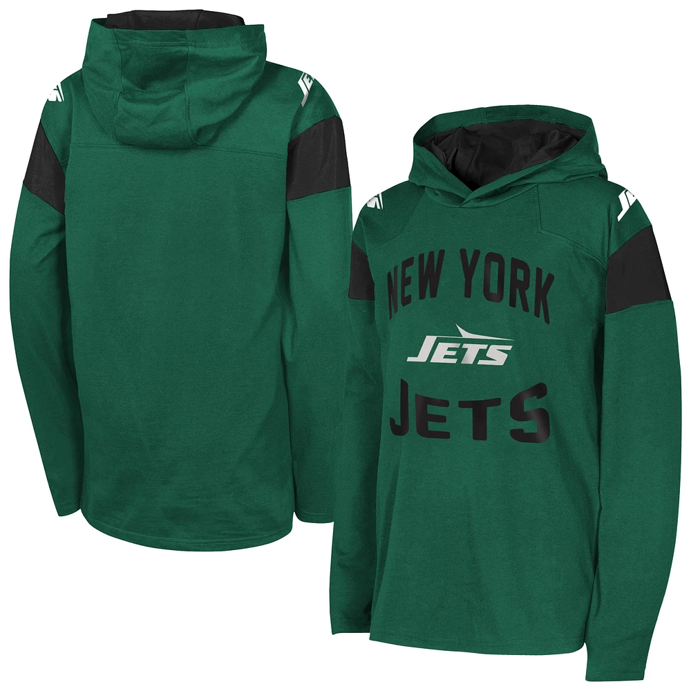 Youth Green New York Jets The Champ is Here Retro Long Sleeve Hoodie T-Shirt