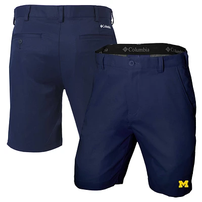 Men's Columbia Navy Michigan Wolverines Omni-Wick Lie Angle Shorts