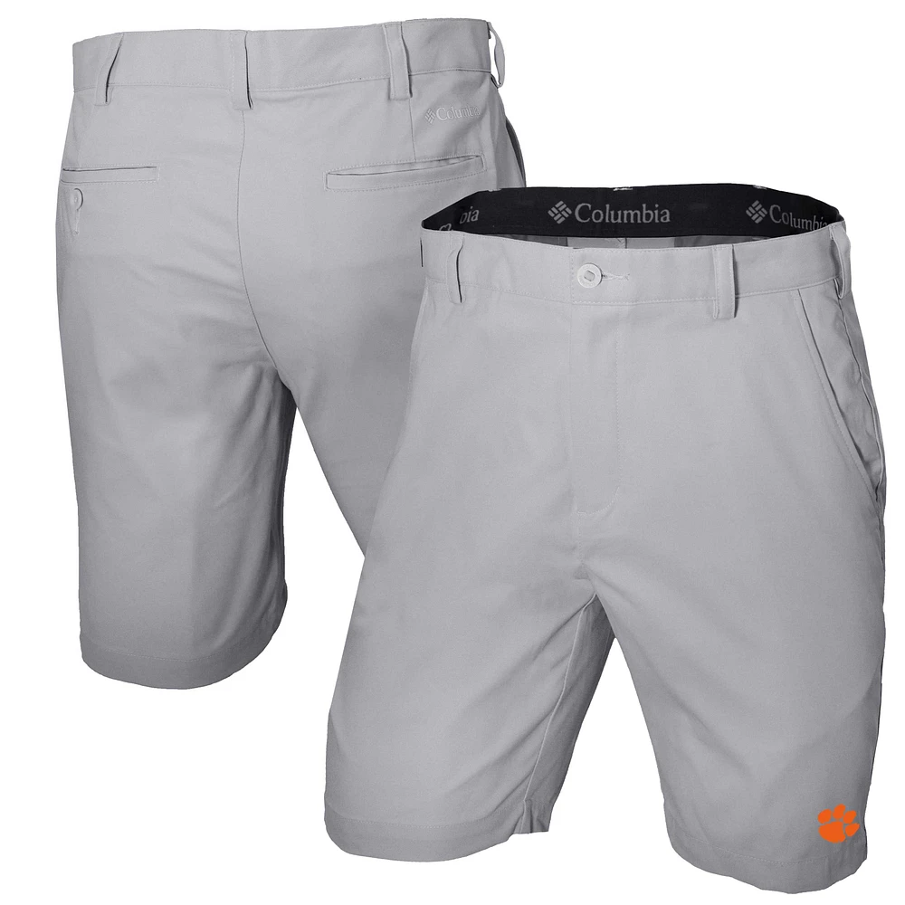 Men's Columbia Gray Clemson Tigers Omni-Wick Lie Angle Shorts