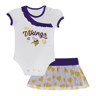 Newborn & Infant Minnesota Vikings Love My Team Bodysuit & Skirt Set