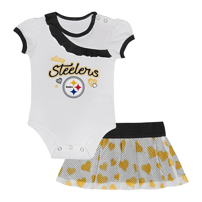 Newborn & Infant Pittsburgh Steelers Love My Team Bodysuit & Skirt Set