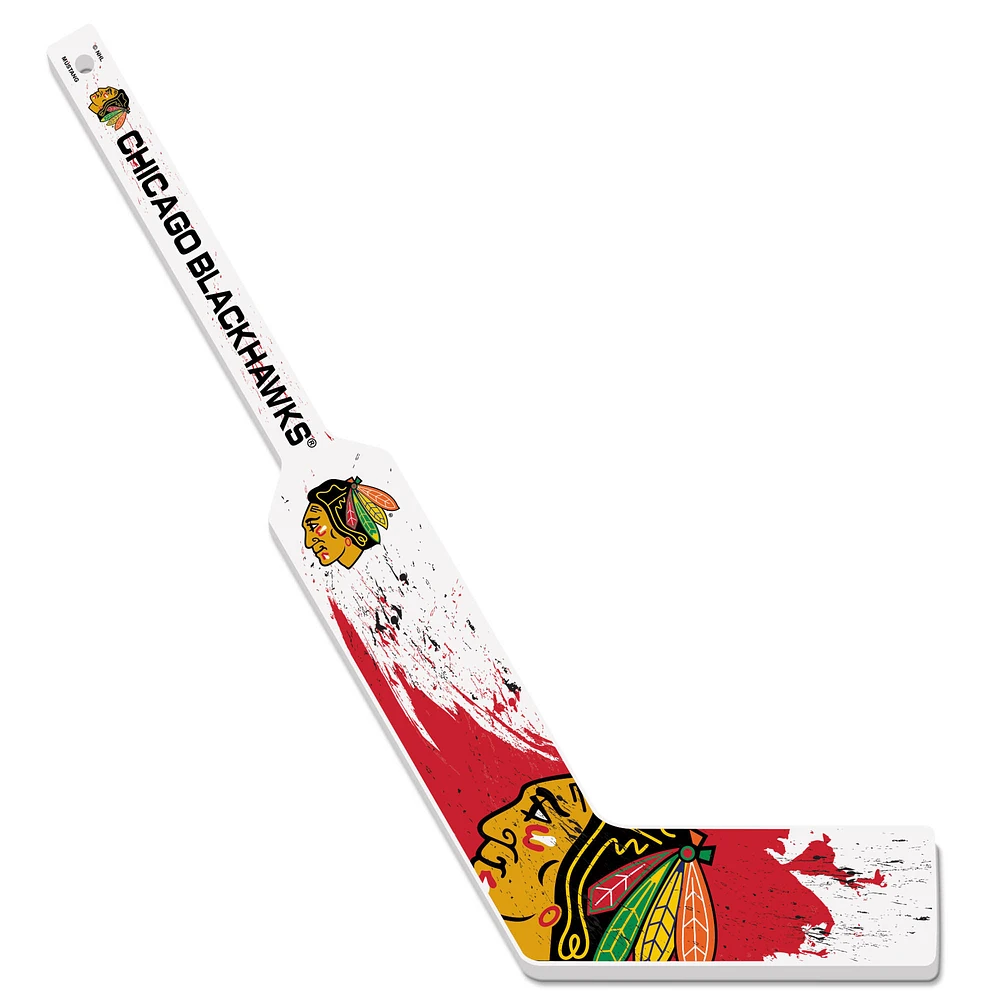 Chicago Blackhawks Goalie Splatter Mini Hockey Stick