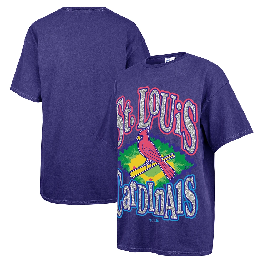 Women's '47 Navy St. Louis Cardinals Flashing Lights Boyfriend T-Shirt