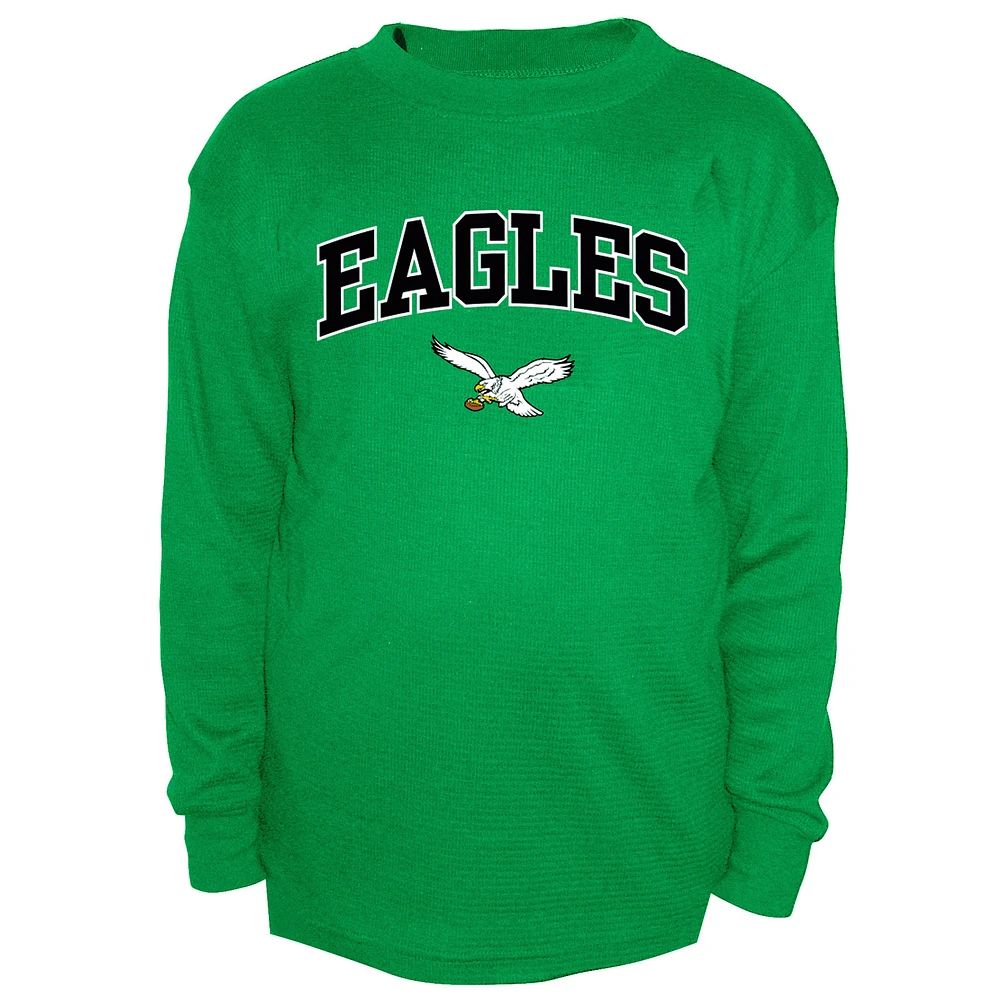 Men's Fanatics Kelly Green Philadelphia Eagles Big & Tall Throwback Thermal Long Sleeve T-Shirt