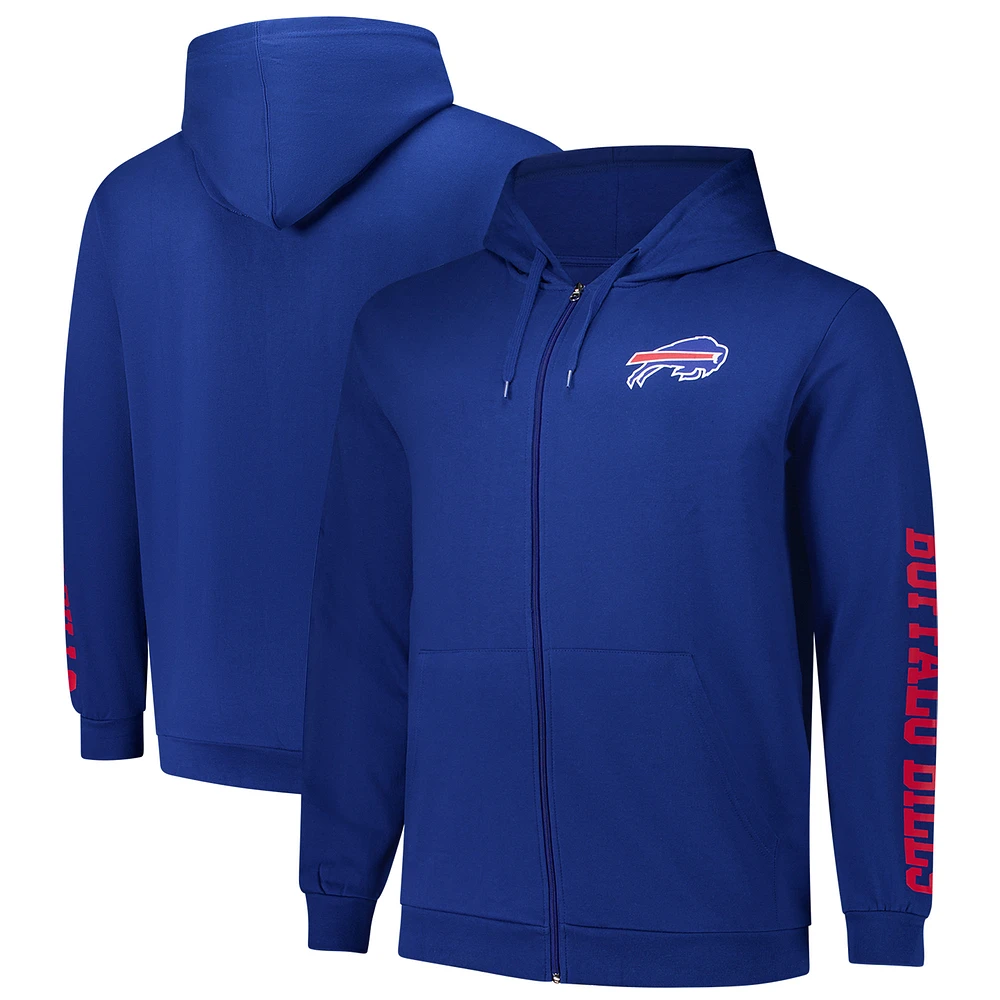 Men's Fanatics Royal Buffalo Bills Big & Tall Sleeve Hit Full-Zip Hoodie