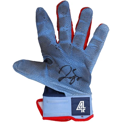 George Springer Toronto Blue Jays Autographed Game-Used Blue and Navy Nike Left-Handed Batting Glove from the 2023 MLB Season