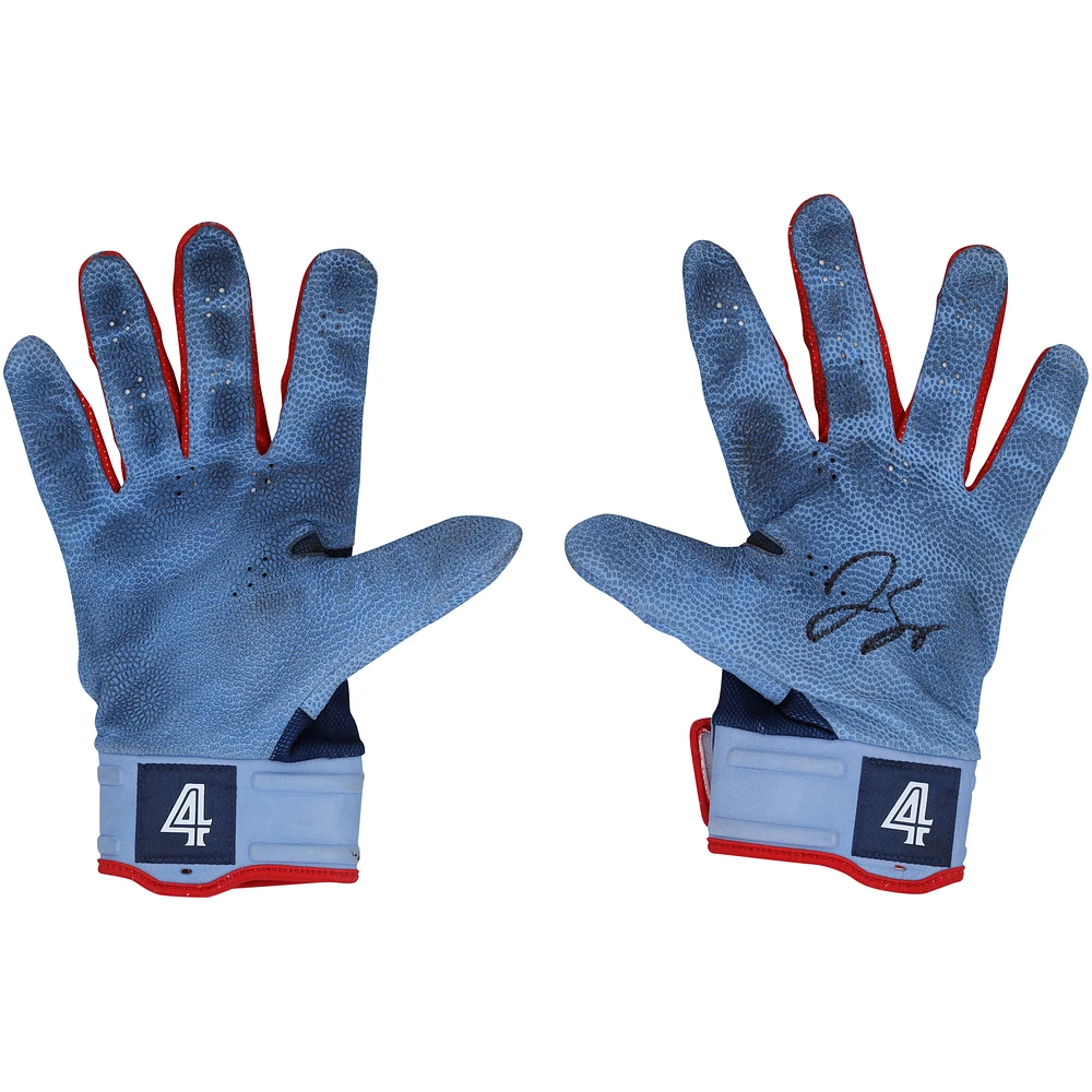 George Springer Toronto Blue Jays Autographed Game-Used Blue and Navy Nike Batting Gloves from the 2023 MLB Season - RG13309573-74