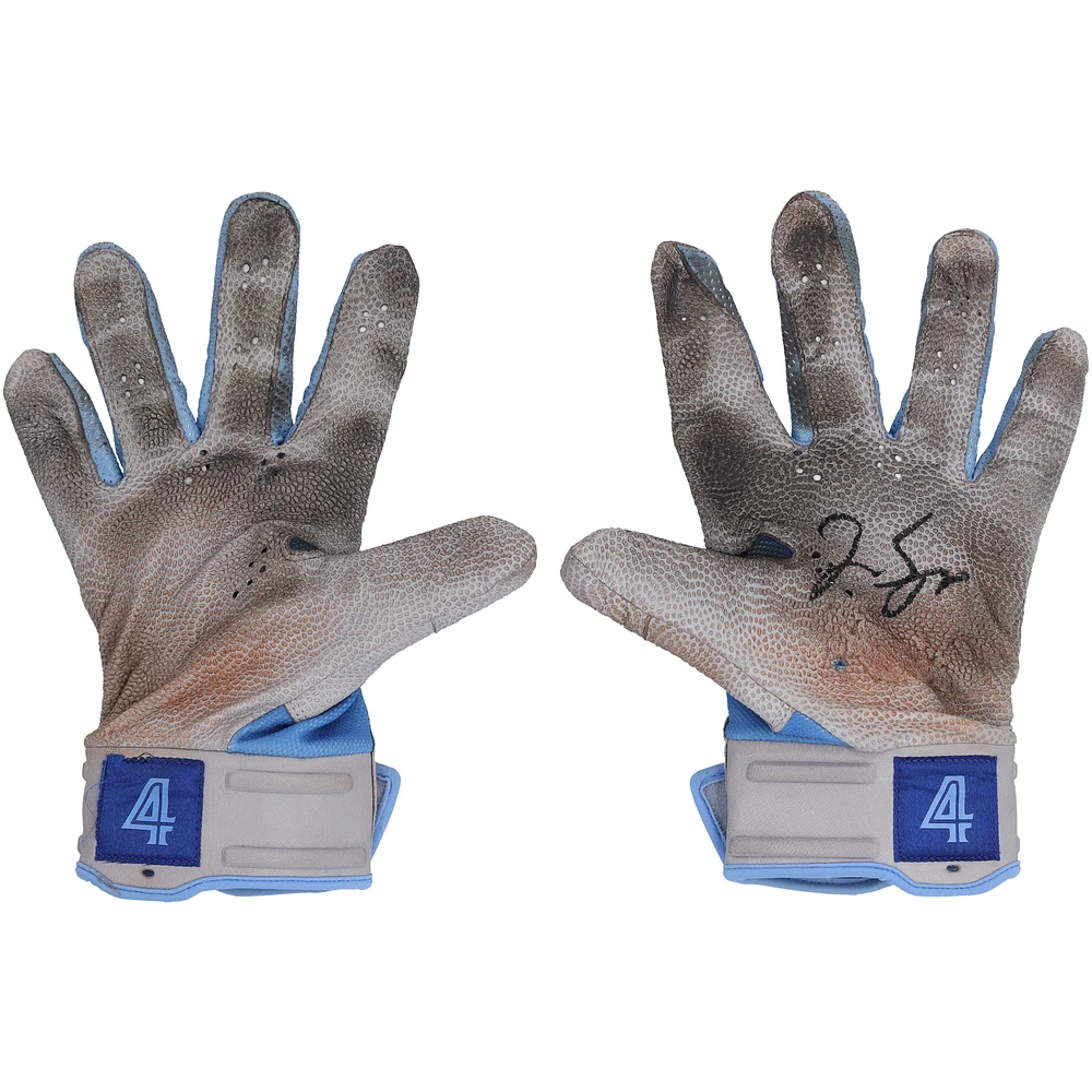 George Springer Toronto Blue Jays Autographed Game-Used Blue Nike Batting Gloves from the 2023 MLB Season