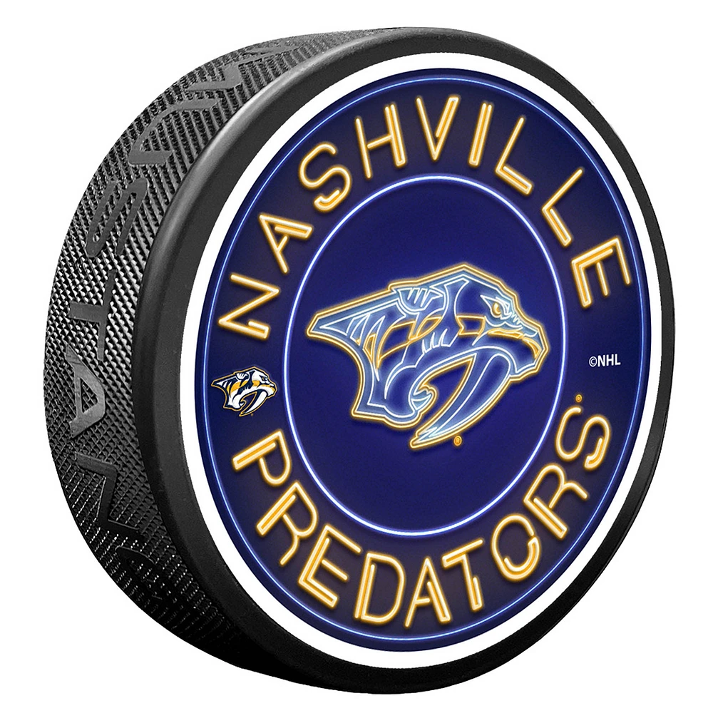Nashville Predators Neon Replicated Puck