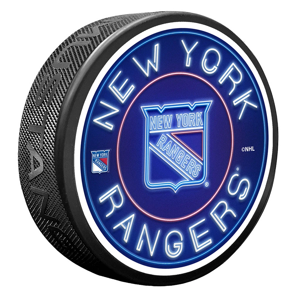 New York Rangers Neon Replicated Puck