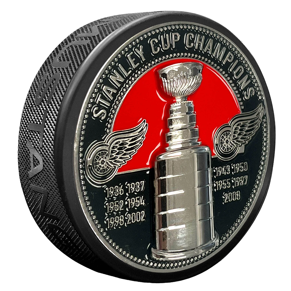 Detroit Red Wings Stanley Cup Medallion Puck