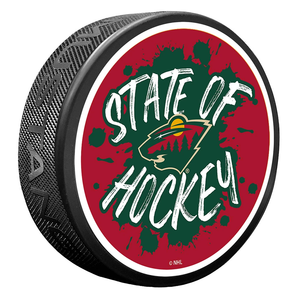 Minnesota Wild Slogan Hockey Puck