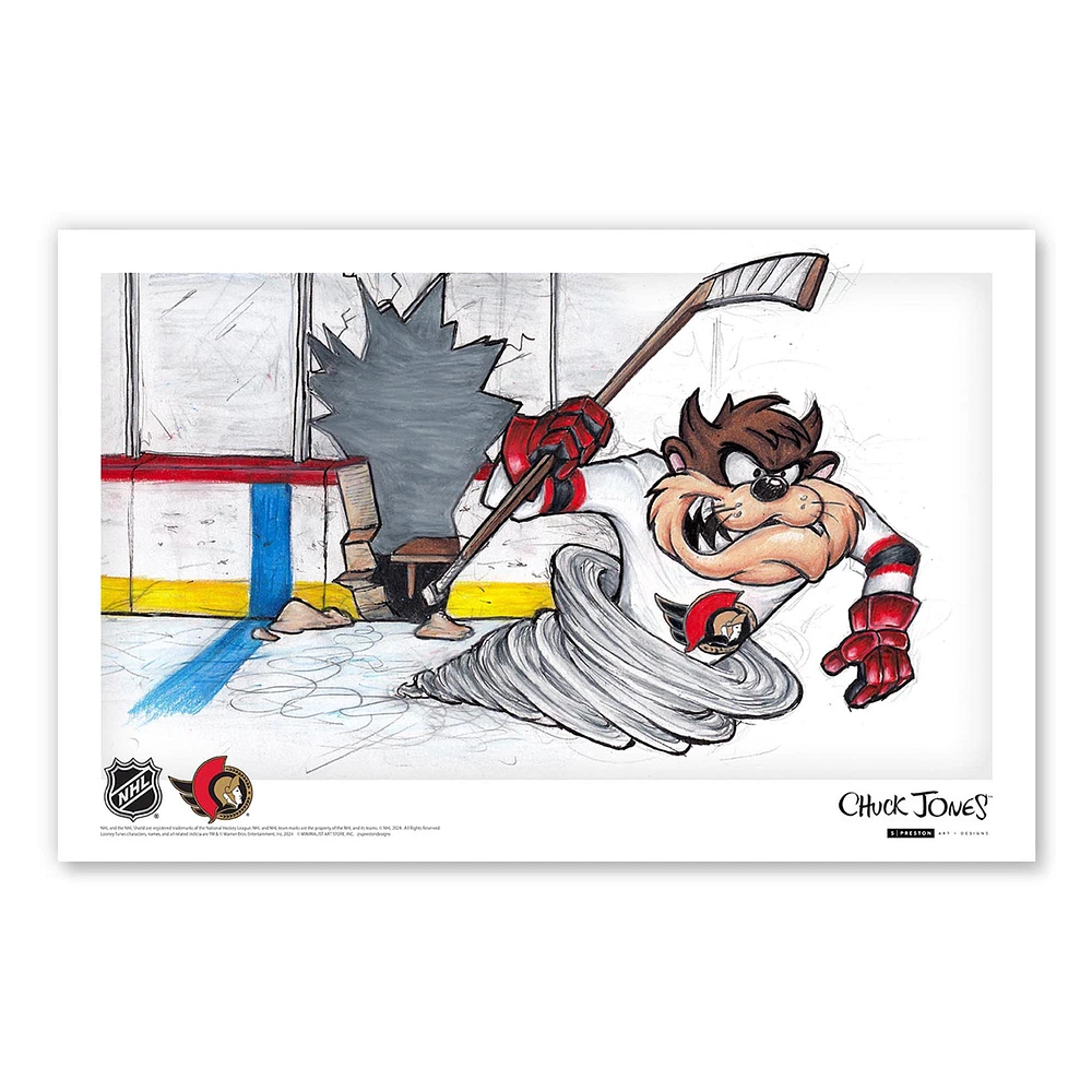 Tasmanian Devil Ottawa Senators 11" x 17" Looney Tunes Poster Print