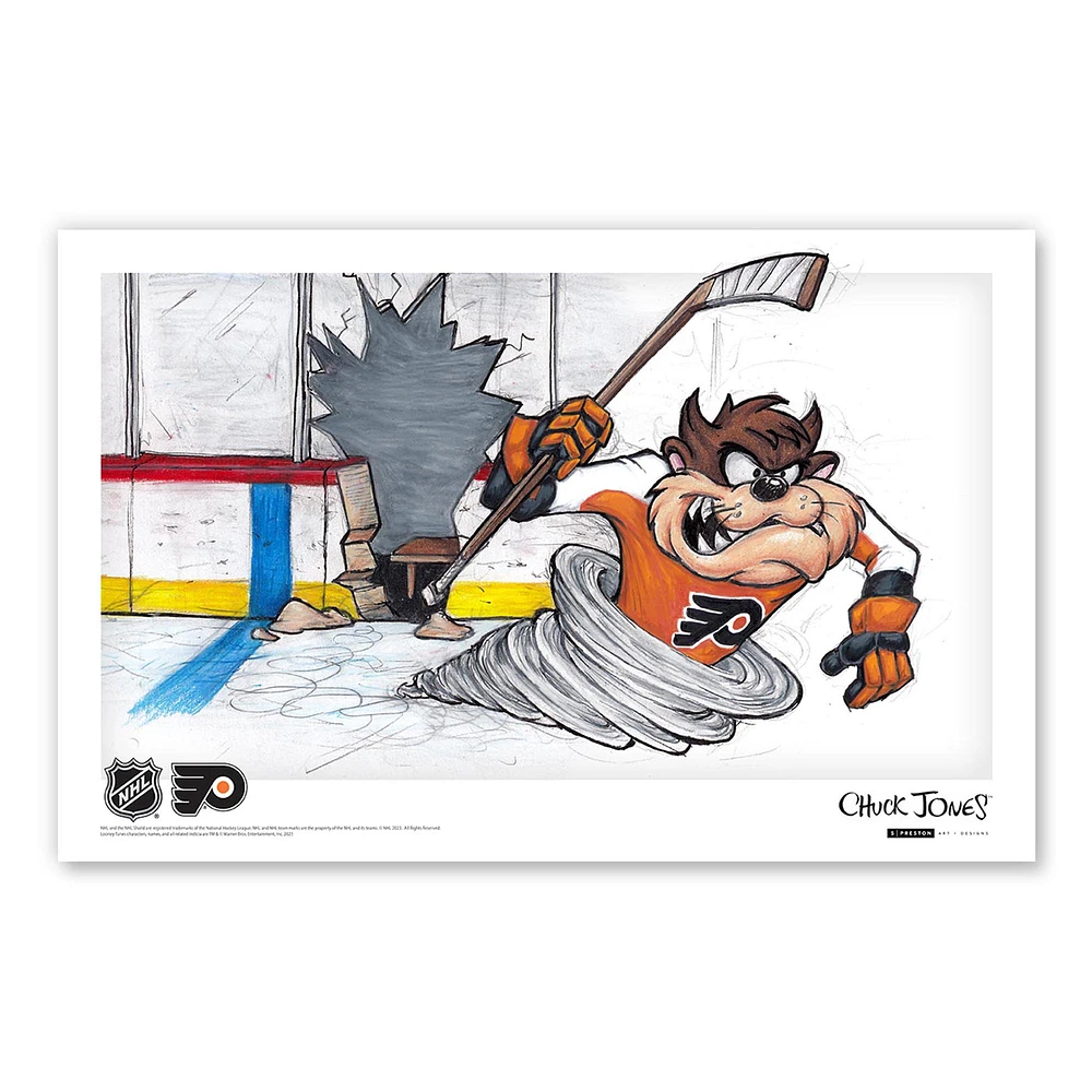 Tasmanian Devil Philadelphia Flyers 11" x 17" Looney Tunes Poster Print