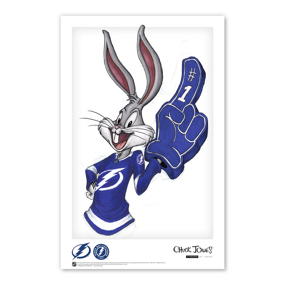 Bugs Bunny Tampa Bay Lightning 11" x 17" Looney Tunes Poster Print