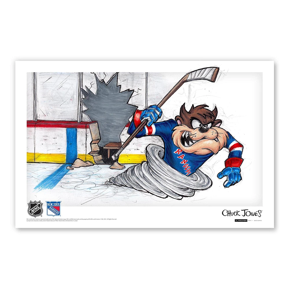 Tasmanian Devil New York Rangers 11" x 17" Looney Tunes Poster Print