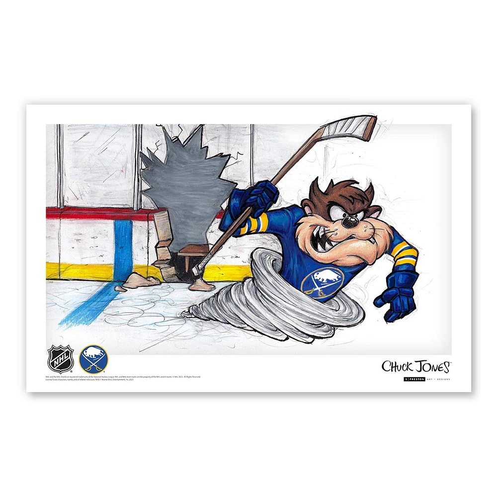 Tasmanian Devil Buffalo Sabres 11" x 17" Looney Tunes Poster Print