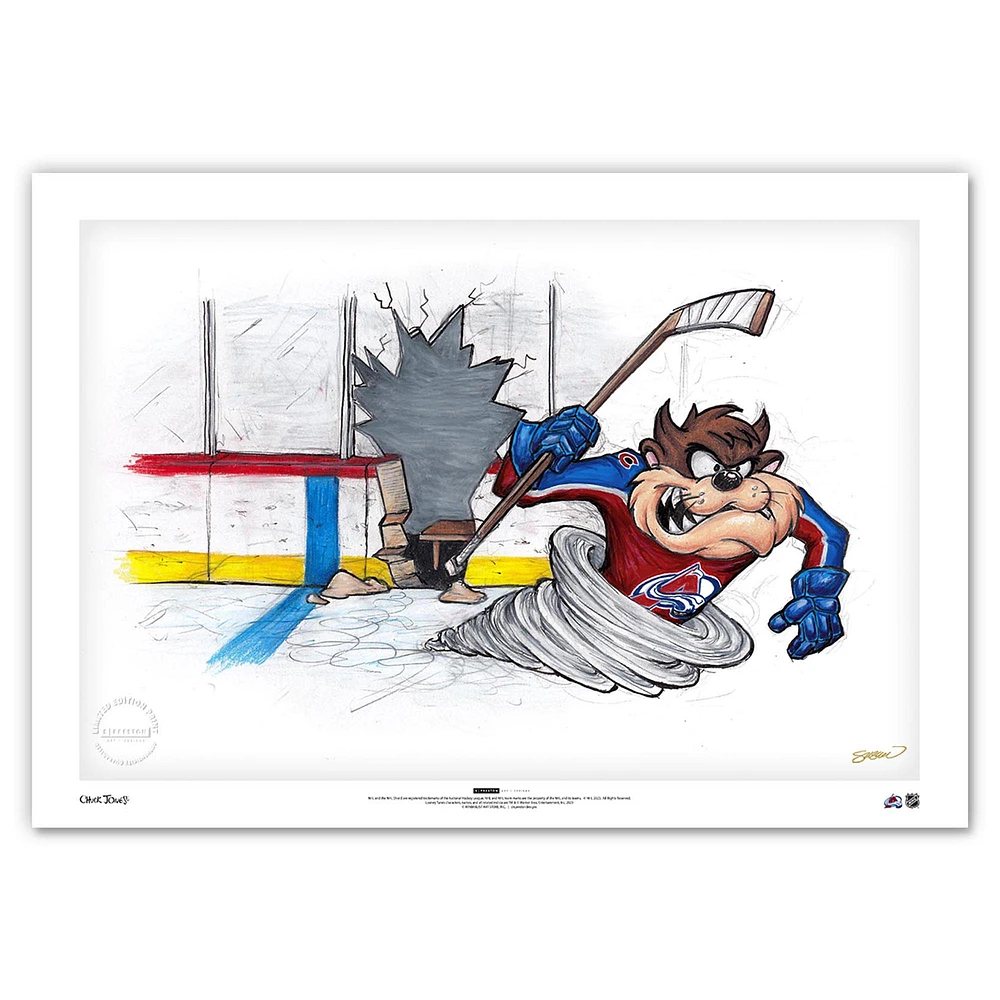 Tasmanian Devil Colorado Avalanche 14" x 20" Looney Tunes Fine Art Print - Limited Edition