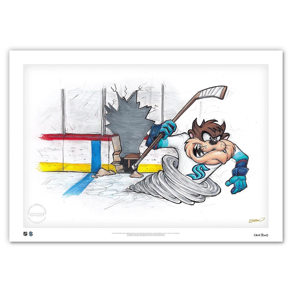 Tasmanian Devil Seattle Kraken 14" x 20" Looney Tunes Fine Art Print - Limited Edition