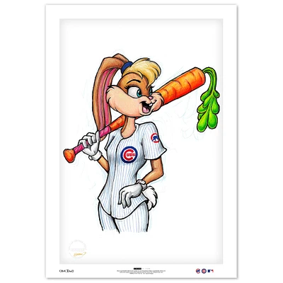 Lola Bunny Chicago Cubs 24" x 36" Looney Tunes Fine Art Print - Limited Edition