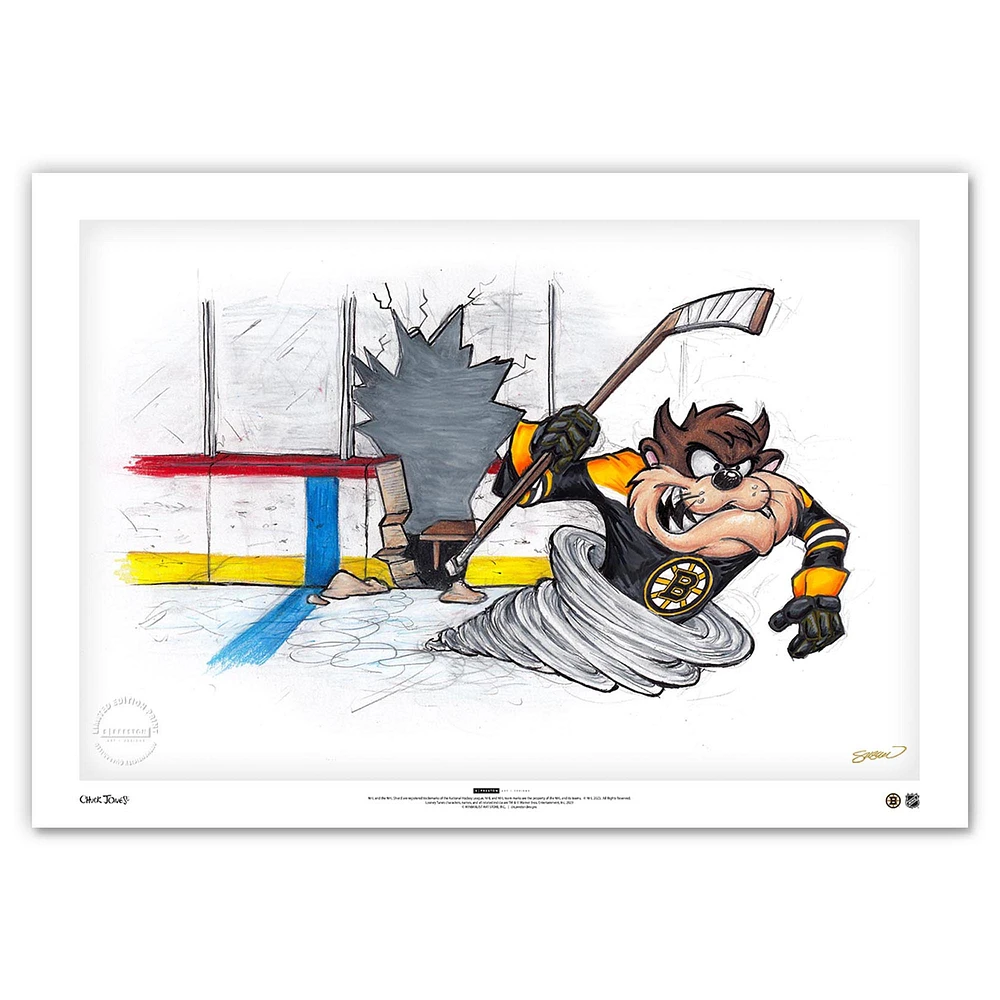 Tasmanian Devil Boston Bruins 24" x 36" Looney Tunes Fine Art Print - Limited Edition