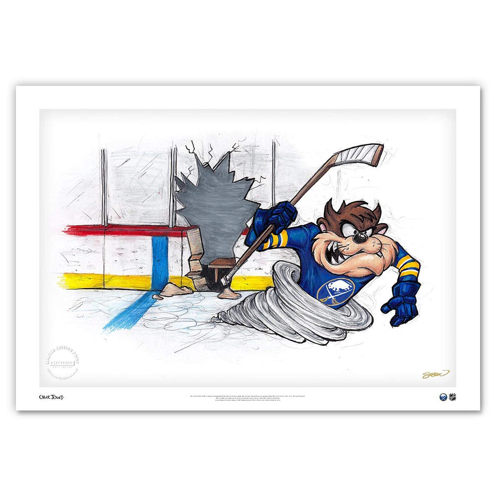 Tasmanian Devil Buffalo Sabres 24" x 36" Looney Tunes Fine Art Print - Limited Edition