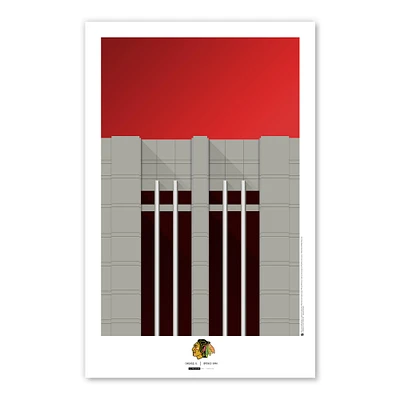 Chicago Blackhawks 11" x 17" Minimalist Stadium Poster Print