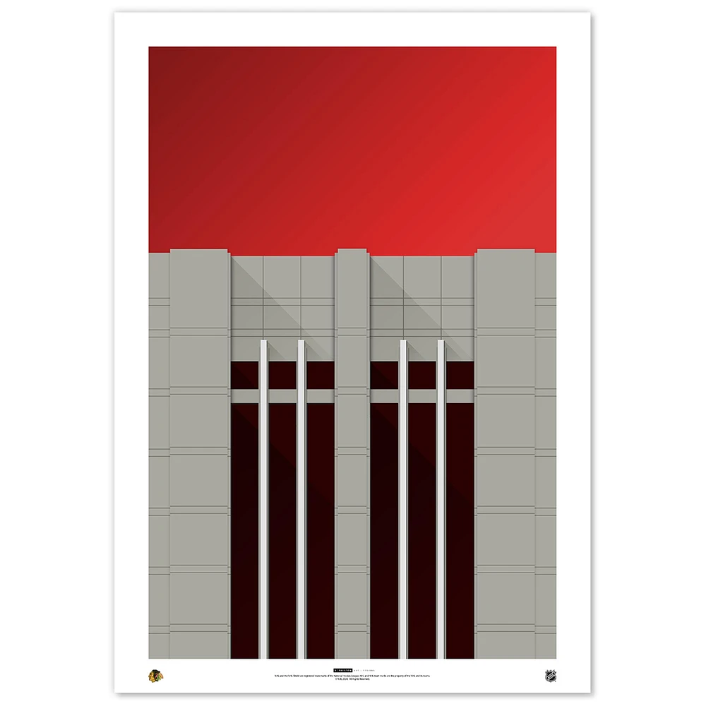 Chicago Blackhawks 24" x 36" Minimalist Stadium Fine Art Print