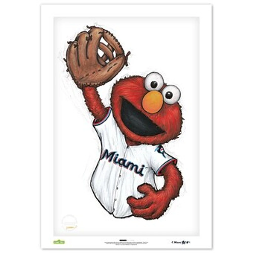 Elmo Miami Marlins 24" x 36" Sesame Street Fine Art Print - Limited Edition