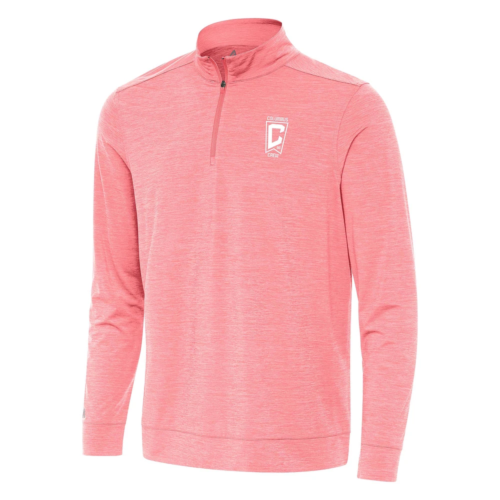 Men's Antigua Pink Columbus Crew Bright Quarter-Zip Top
