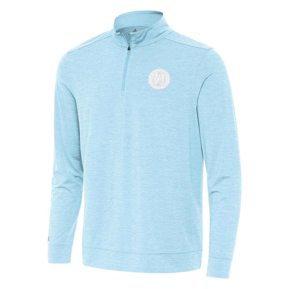 Men's Antigua Light Blue Atlanta United FC Bright Quarter-Zip Top