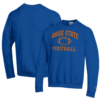 Men's Champion Royal Boise State Broncos Football Icon Pullover Sweatshirt