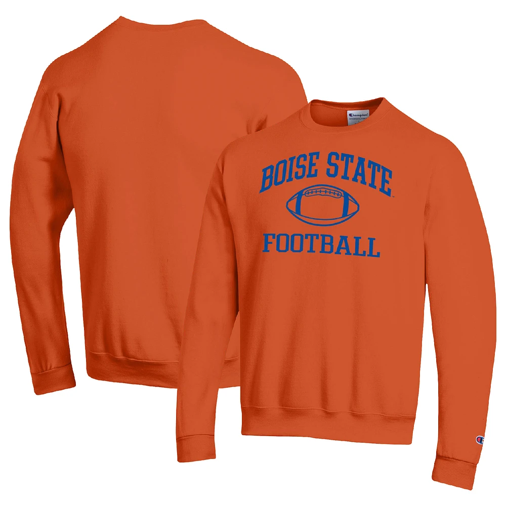 Men's Champion Orange Boise State Broncos Football Icon Pullover Sweatshirt