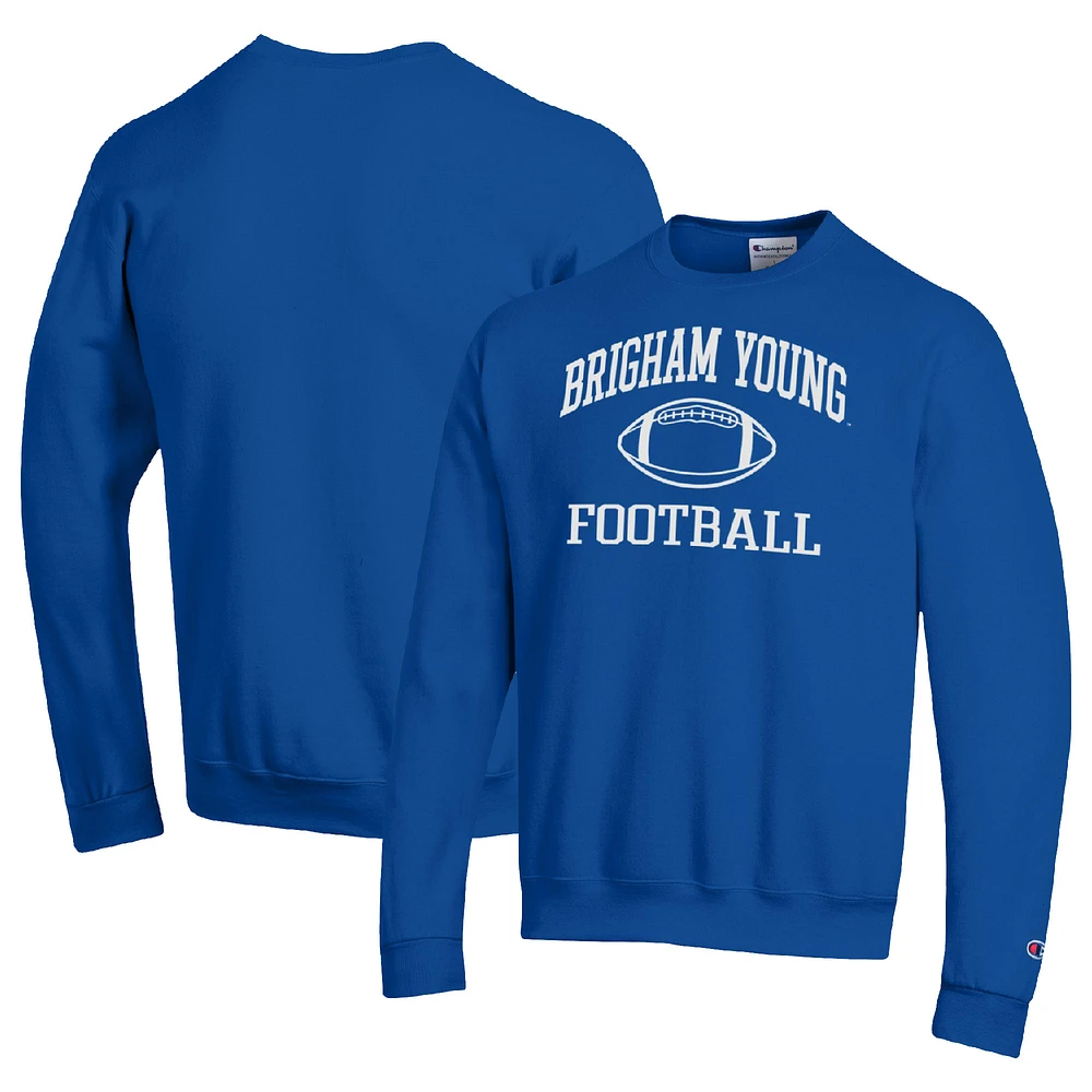 Men's Champion Royal BYU Cougars Football Icon Pullover Sweatshirt