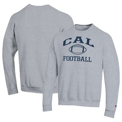 Men's Champion Heather Gray Cal Bears Football Icon Pullover Sweatshirt