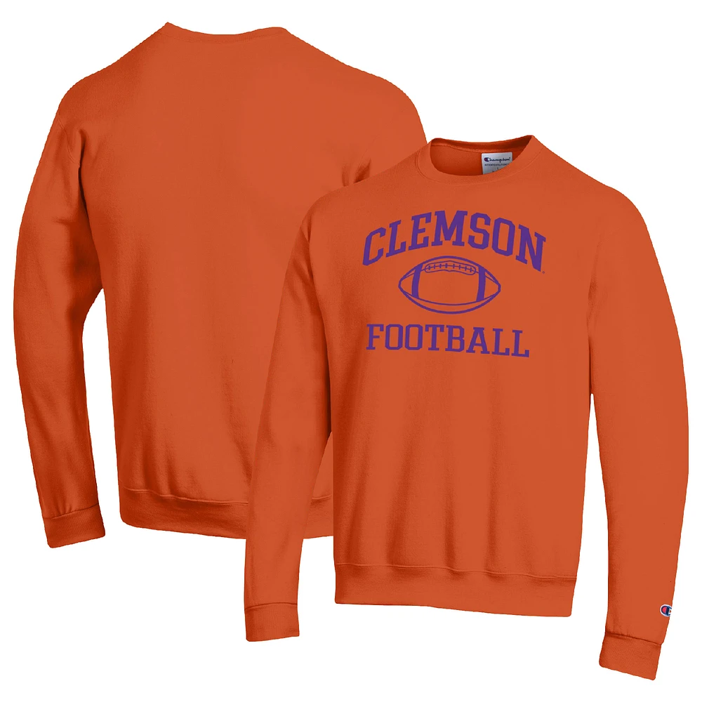 Men's Champion Orange Clemson Tigers Football Icon Pullover Sweatshirt