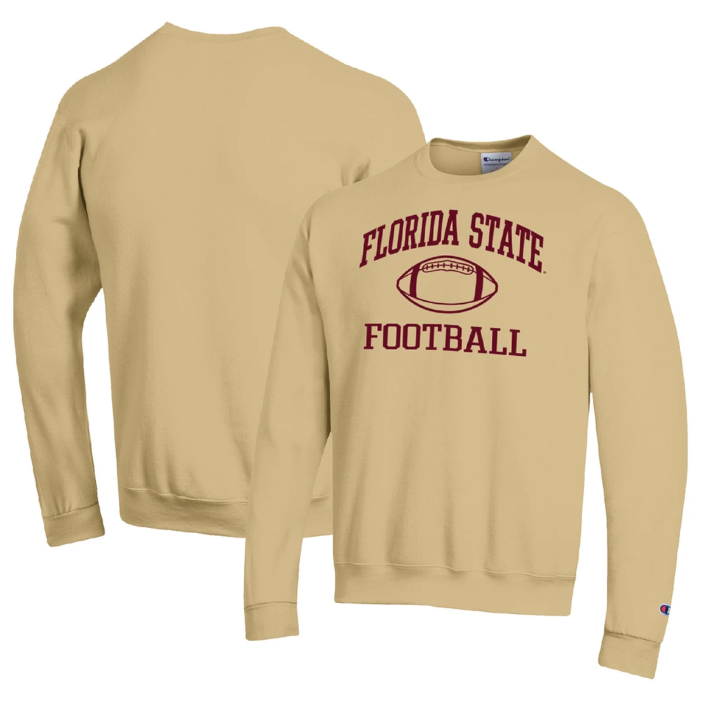Men's Champion Gold Florida State Seminoles Football Icon Pullover Sweatshirt