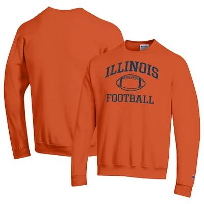 Men's Champion Orange Illinois Fighting Illini Football Icon Pullover Sweatshirt